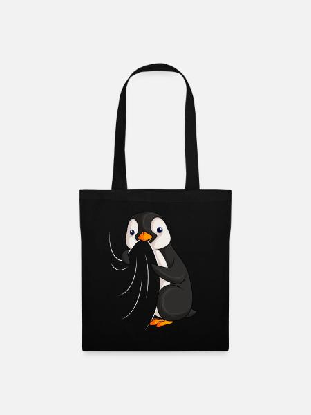 Pinguin Liebhaber Penguin Kinder Damen - Stoffbeutel - Schwarz