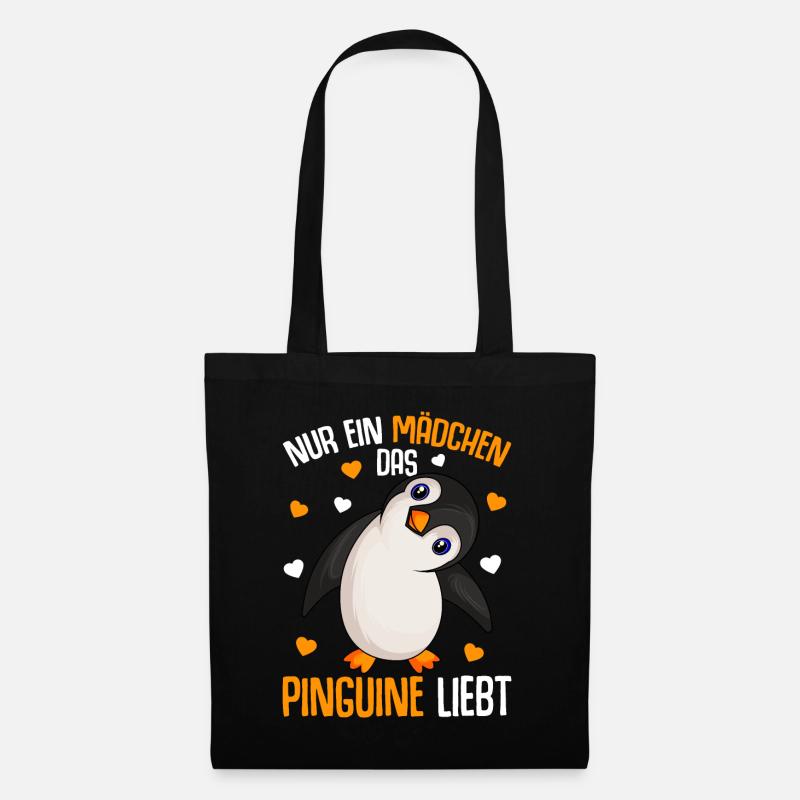 Pinguin Nur ein Mädchen das Pinguine liebt - Stoffbeutel - Schwarz