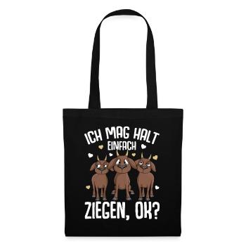 Ich mag halt Ziegen Landwirtin Ziege - Stoffbeutel - Schwarz - Vorne
