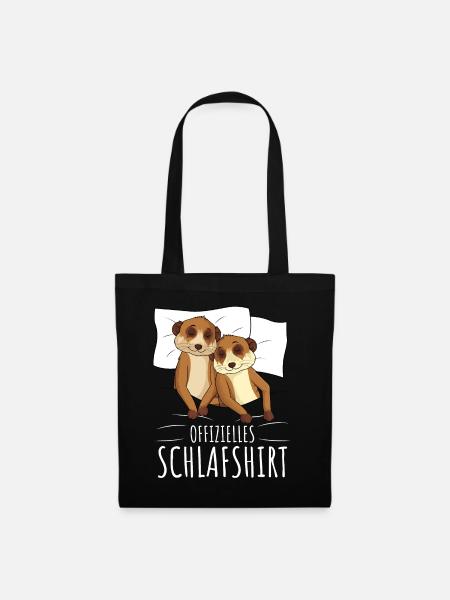 Offizielles Schlafshirt Erdmännchen Meerkat - Stoffbeutel - Schwarz