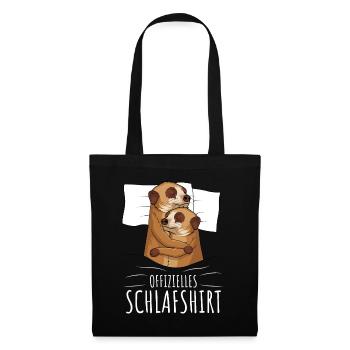 Offizielles Schlafshirt Erdmännchen - Stoffbeutel - Schwarz - Vorne
