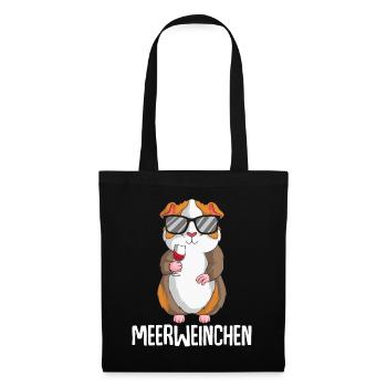 Meerweinchen Meerschweinchen Wein - Stoffbeutel - Schwarz - Vorne