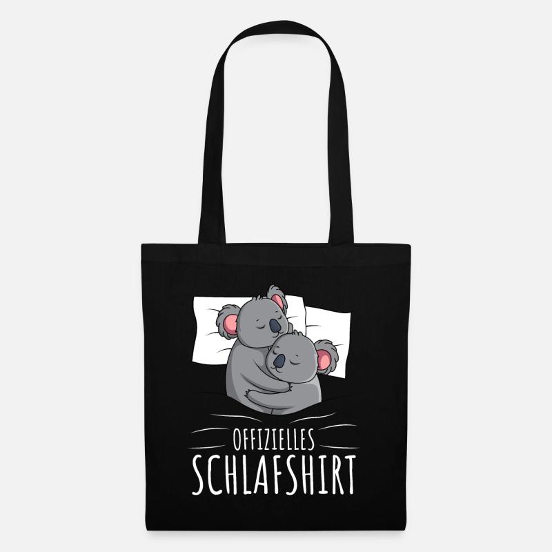 Offizielles Schlafshirt Koala Koalabär - Stoffbeutel - Schwarz