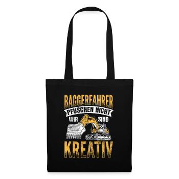 Wir Sind Kreativ Baggerfahrer Bagger - Stoffbeutel - Schwarz - Vorne