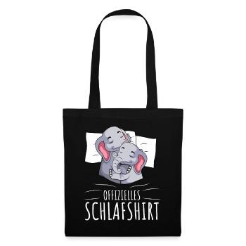 Offizielles Schlafshirt Elefant Mädchen - Stoffbeutel - Schwarz - Vorne