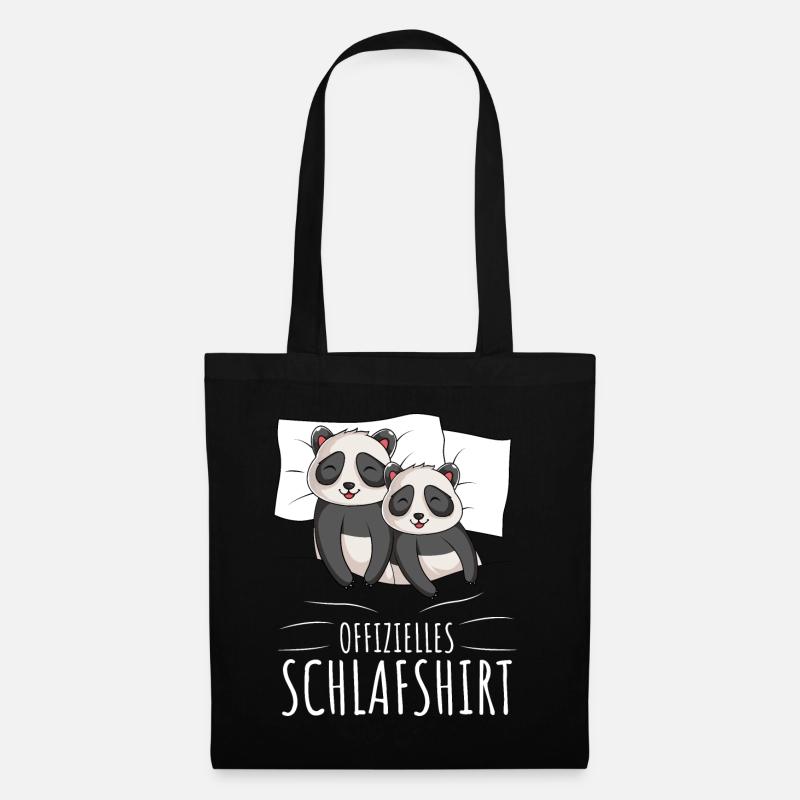 Offizielles Schlafshirt Panda Schlafen - Stoffbeutel - Schwarz