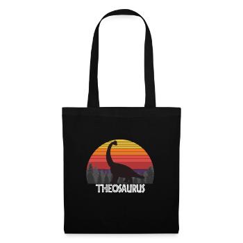 Theosaurus Theo saurus nom de dinosaure cadeau d’anniversaire - Sac en tissu - noir - Devant