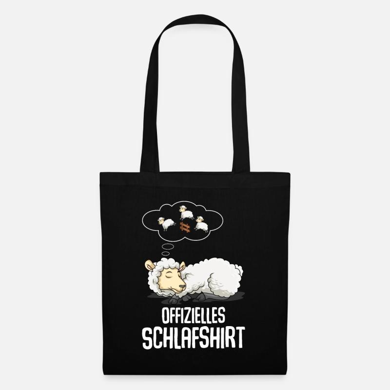 Offizielles Schlafshirt Schafe Schlafen - Stoffbeutel - Schwarz