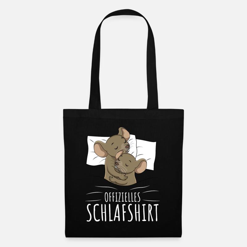 Offizielles Schlafshirt Maus Schlafen Mäuse - Stoffbeutel - Schwarz