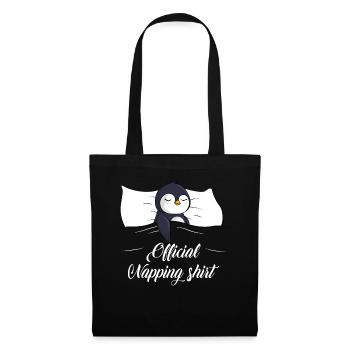 Penguin Sleeping Shirt Penguin Gift - Tote Bag - black - Front