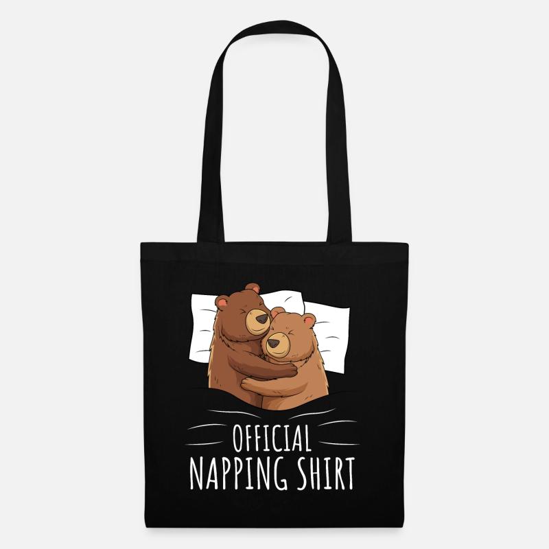 Bär Schlafshirt Bären Geschenk - Stoffbeutel - Schwarz