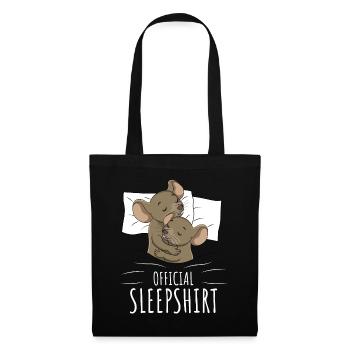 Souris Chemise de couchage Souris Cadeau - Sac en tissu - noir - Devant