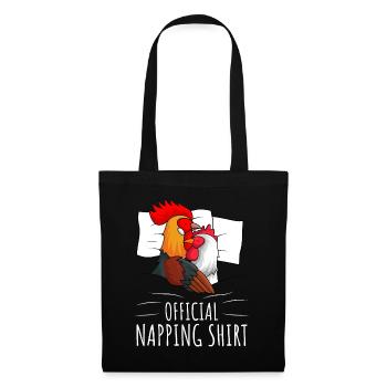 Hühner Schlafshirt Huhn Geschenk - Stoffbeutel - Schwarz - Vorne