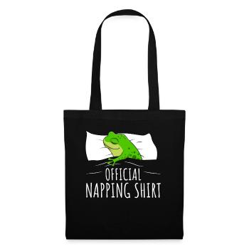 Frosch Schlafshirt Frösche Geschenk - Stoffbeutel - Schwarz - Vorne