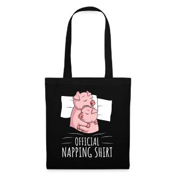 Pig Sleeping Shirt Pigs Gift - Tote Bag - black - Front