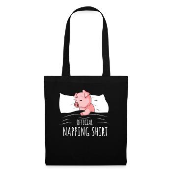 Pig Sleeping Shirt Pigs Gift - Tote Bag - black - Front