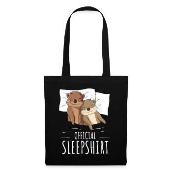 Otter Sleeping Shirt Sea Otter Gift - Tote Bag - black - Front