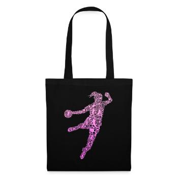 Handball Handballerin Mädchen - Stoffbeutel - Schwarz - Vorne