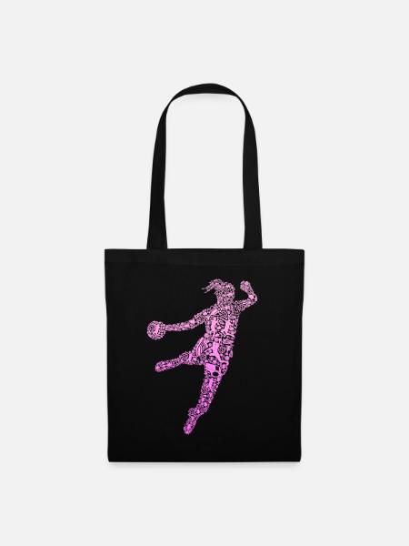 Handball Handballerin Mädchen - Stoffbeutel - Schwarz