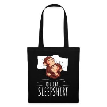 Monkey Sleeping Shirt Monkey Gift - Tote Bag - black - Front