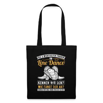 Line Dance Geschenk - Stoffbeutel - Schwarz - Vorne