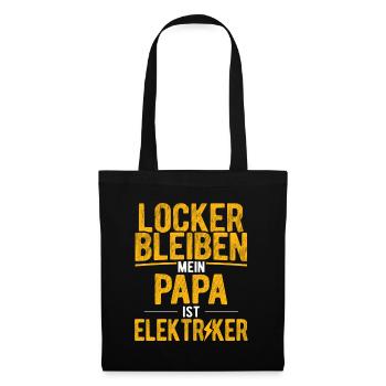 Elektriker Strom Elektrik - Stoffbeutel - Schwarz - Vorne