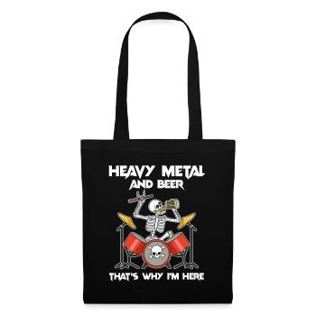 Heavy Metal Beer Heavy Metal Geschenk - Stoffbeutel - Schwarz - Vorne