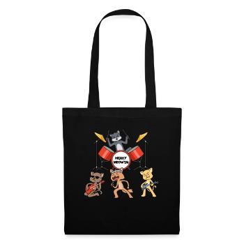 Heavy Meowtal Heavy Metal Geschenk - Stoffbeutel - Schwarz - Vorne
