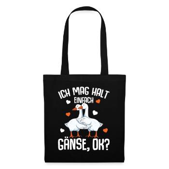 Ich mag halt Gänse Gänsezüchter Gans - Stoffbeutel - Schwarz - Vorne