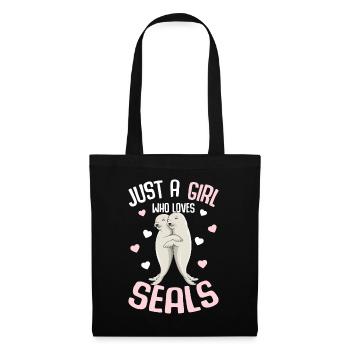 Seal Girls Kids Cadeau - Sac en tissu - noir - Devant