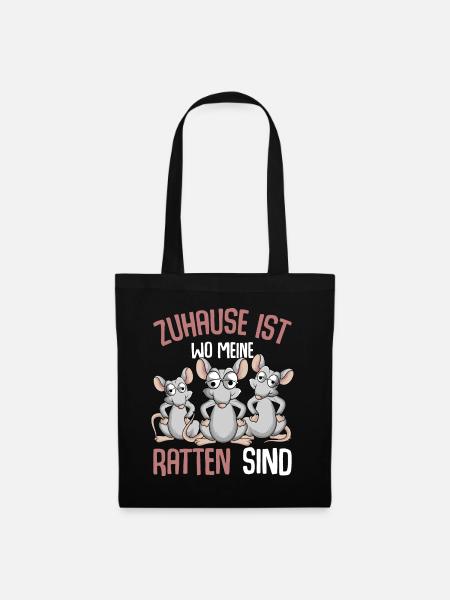 Zuhause ist wo meine Ratten sind Hausratten - Stoffbeutel - Schwarz