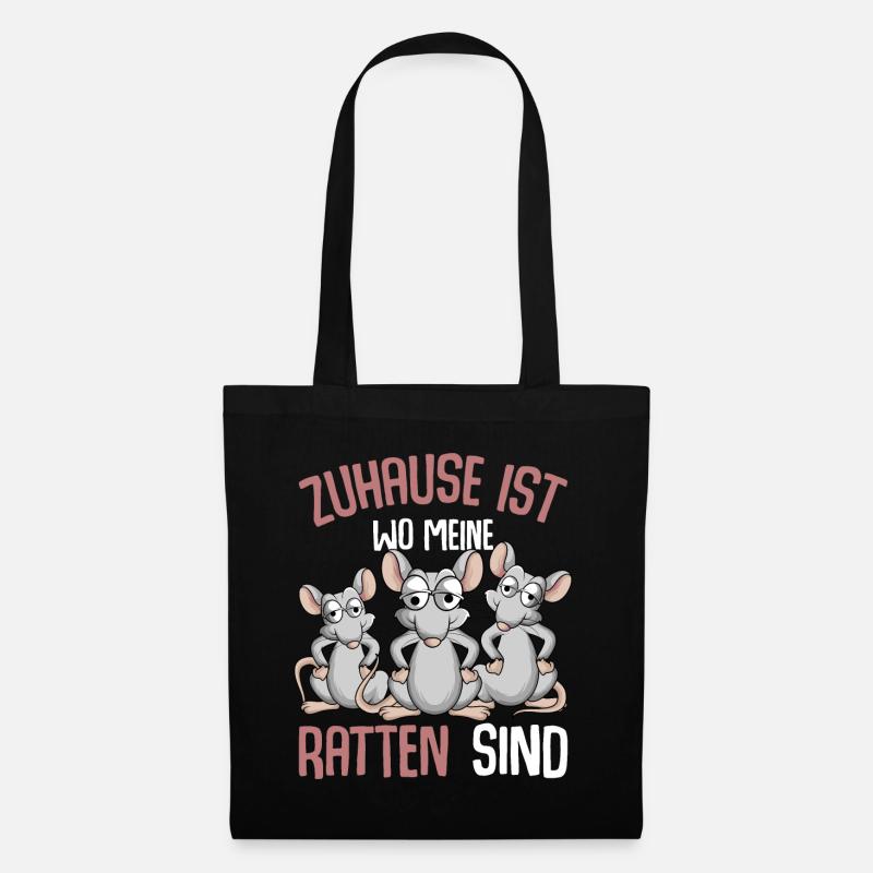 Zuhause ist wo meine Ratten sind Hausratten - Stoffbeutel - Schwarz