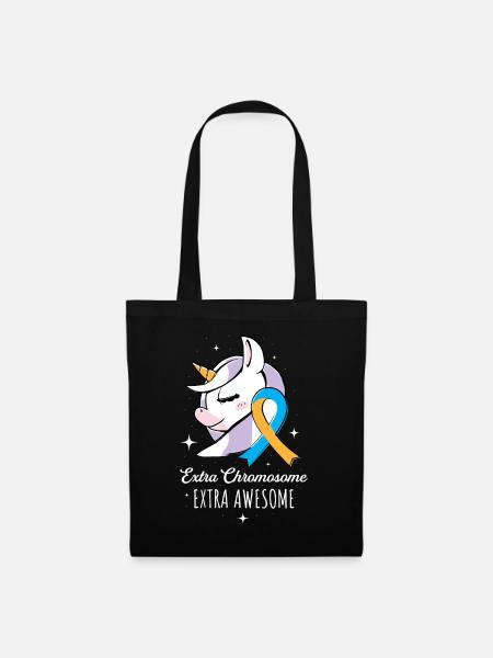 Extra Chromosome Down Syndrome Awareness Geschenk - Stoffbeutel - Schwarz