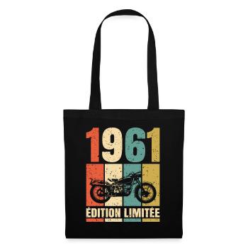 1961 Anniversaire Motard Vintage Cadeau Moto - Sac en tissu - noir - Devant