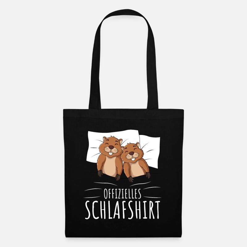 Biber Offizielles Schlafshirt - Stoffbeutel - Schwarz