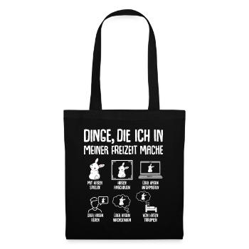 Hasen Kaninchen Hase Freizeit - Stoffbeutel - Schwarz - Vorne