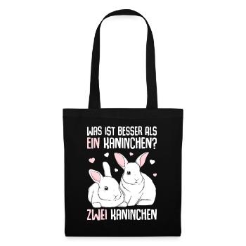 Kaninchen Hasen Haustier Hase - Stoffbeutel - Schwarz - Vorne