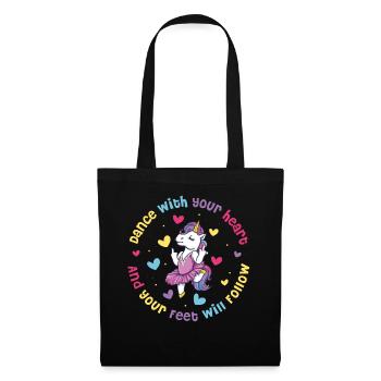 Dance With Your Heart Ballett Geschenk - Stoffbeutel - Schwarz - Vorne