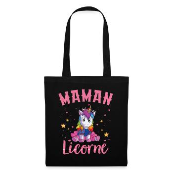 Maman Licorne Femme Cadeau - Sac en tissu - noir - Devant