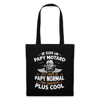 Je Suis Un Papy Motard Plus Cool Papi Cadeau Moto - Sac en tissu - noir - Devant