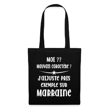 Mauvais Caractère Marraine - Sac en tissu - noir - Devant