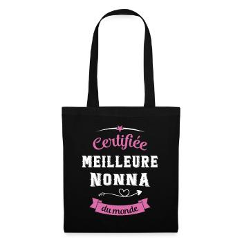 Cadeau Nonna Certifiée Meilleure Nonna du Monde - Sac en tissu - noir - Devant