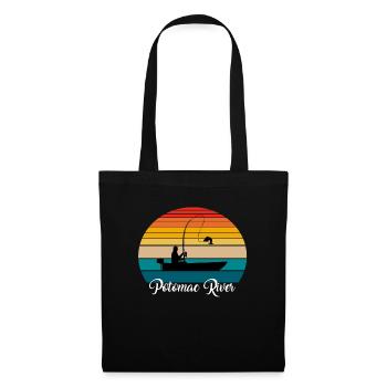 Lieu de pêche de la rivière Potomac - Sac en tissu - noir - Devant