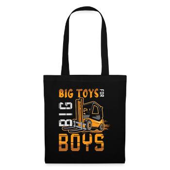 Big Toys For Big Boys Lustiges Stapler - Stoffbeutel - Schwarz - Vorne