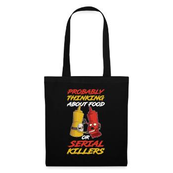 Cadeau de série de crimes food or serial killers - Sac en tissu - noir - Devant