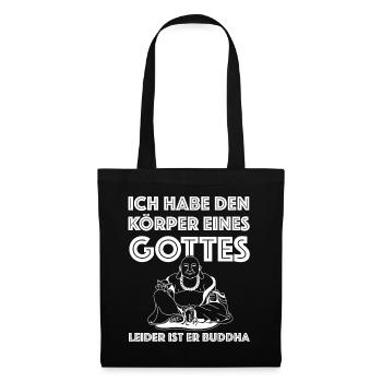 Ich habe den Körper eines Gottes, Buddha Fitness - Stoffbeutel - Schwarz - Vorne