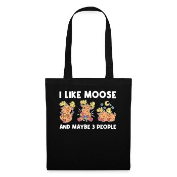 I Like Moose And Maybe 3 People Moose Gift - Tote Bag - black - Front