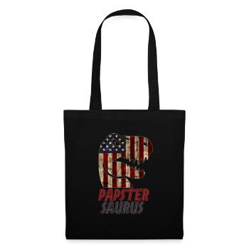 Patriotic Papster Dinosaur - Stoffbeutel - Schwarz - Vorne