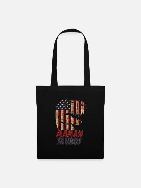 Patriotic Maman Dinosaur - Stoffbeutel - Schwarz