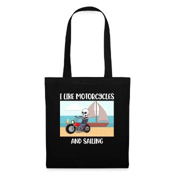 I Like Motorcycles And Sailing Sailing Gift - Tote Bag - black - Front